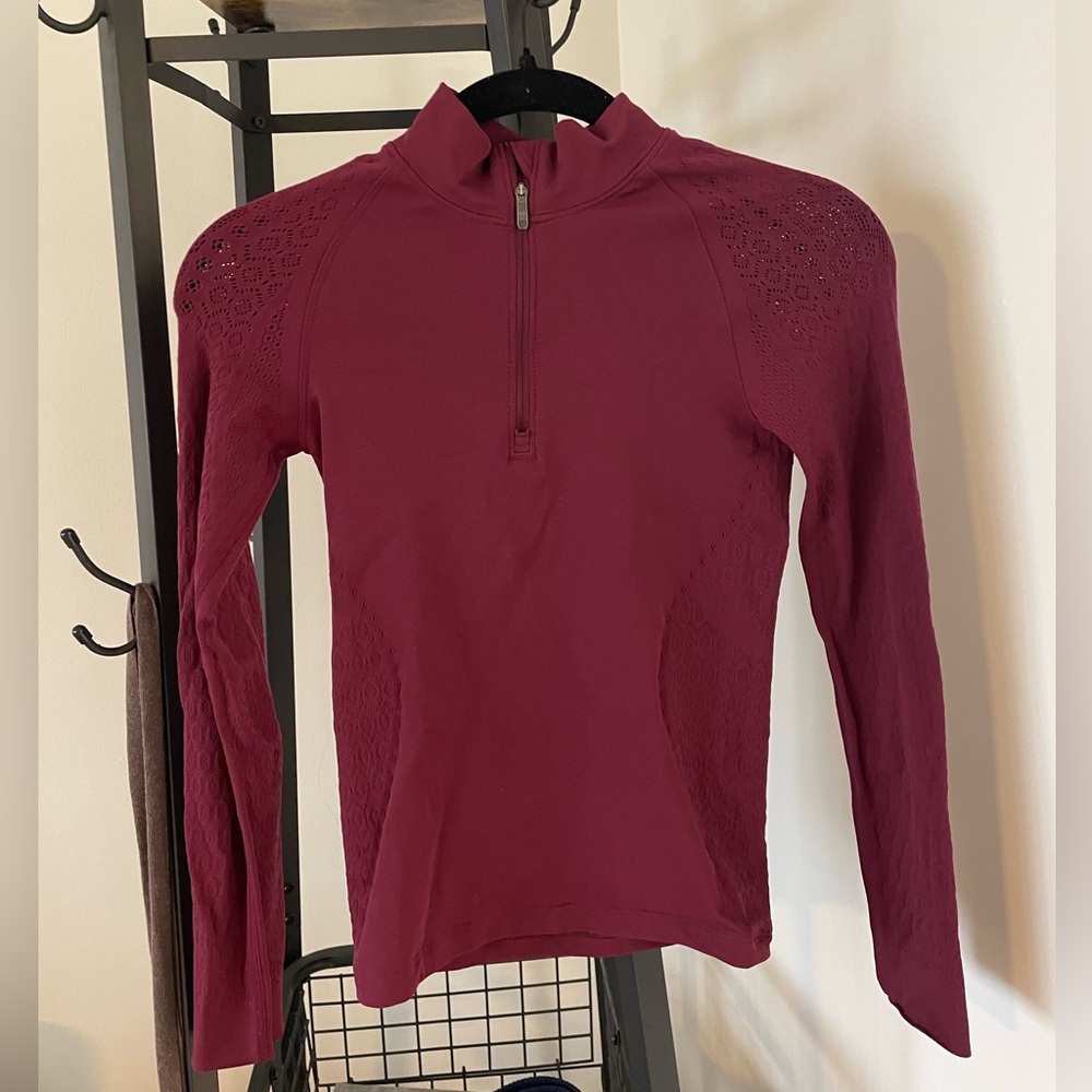 Lululemon Reveal 1/2 Zip Mindful Motion Deep Ruby. Size 4.